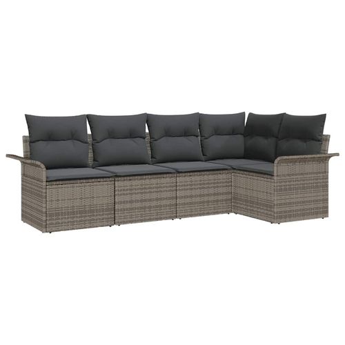 Zestaw Sof na Ogród 5 pcs 242.5 x 132.5 x 85 cm Polirattan na Arena.pl