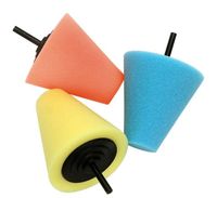 Zestaw 3 gąbek polerskich stożek do felg klamek wydechu 75 mm