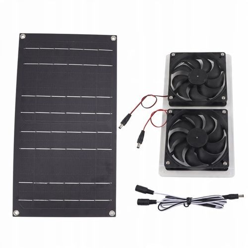 WENTYLATOR 12V + PANEL SOLARNY SŁONECZNY 100W USB na Arena.pl