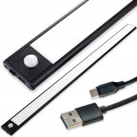 Lampa Listwa Oświetleniowa LED CZUJNIK RUCH MAGNES BATERIE 60cm podszafkowa