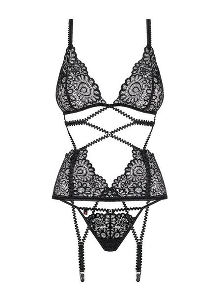 Seksowny Gorset i Stringi - Obsessive Mixty L/XL zdjęcie 3