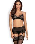 Contica komplet 3-cz. czarny Obsessive L/XL