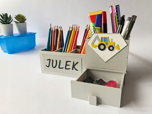 KAJAWIS Organizer na biurko XL przybornik kredki piórnik IMIĘ SZUFLADKA EKO na Arena.pl
