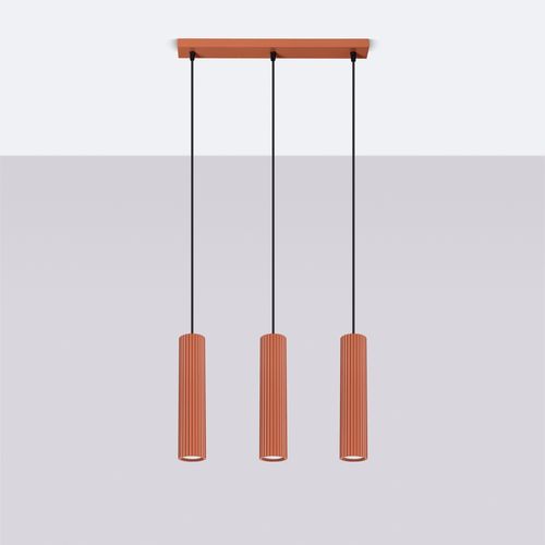 Lampa wisząca KARBON 3L ochra czerwona na Arena.pl