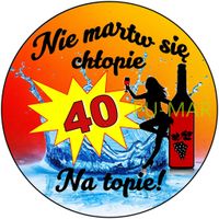 Opłatek na tort Urodziny 18 30 40 Kobieta Postać Drink Whisky Tekst Gratis