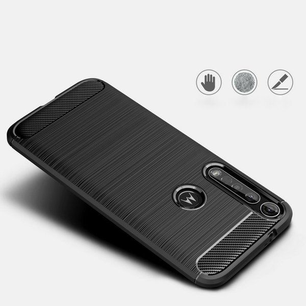 Pancerne etui Back Case Carbon do Motorola One Macro czarny zdjęcie 5