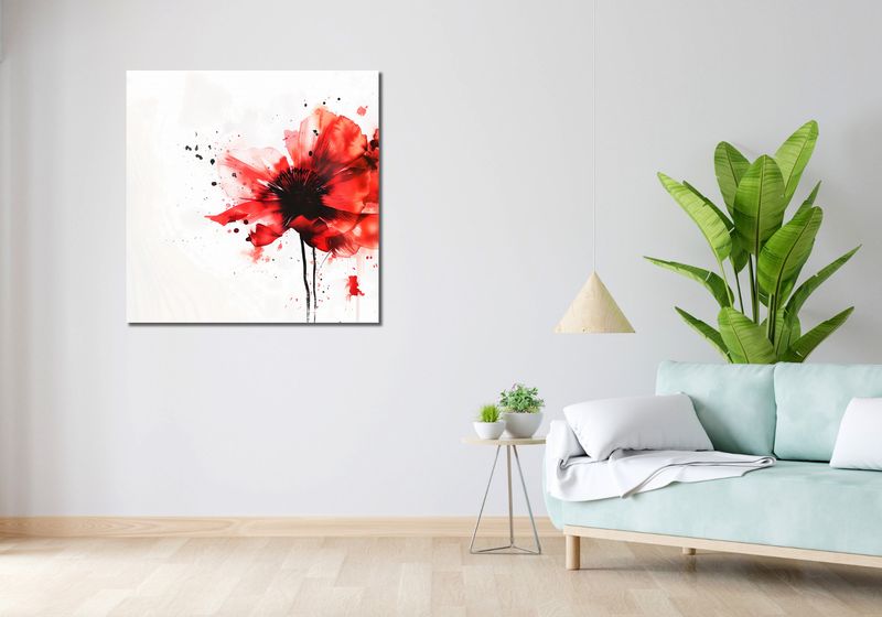 Obraz 90x90cm Płynna Akwarela zdjęcie 2