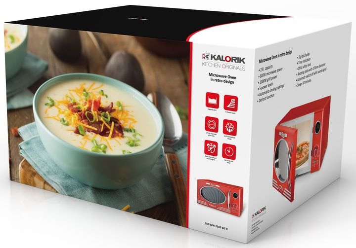 KUCHENKA MIKROFALOWA GRILL MIKROFALÓWKA RETRO 1000W 23L CZERWONA MIKROFALA zdjęcie 14