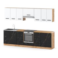 Kuchnia Piekarnik Modułowa Nowoczesna Blat 2.8m Wotan Biały San Sebastian