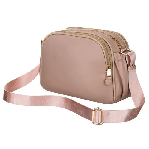 różowa, nylonowa listonoszka damska zamykana suwakiem i klipsem na Arena.pl