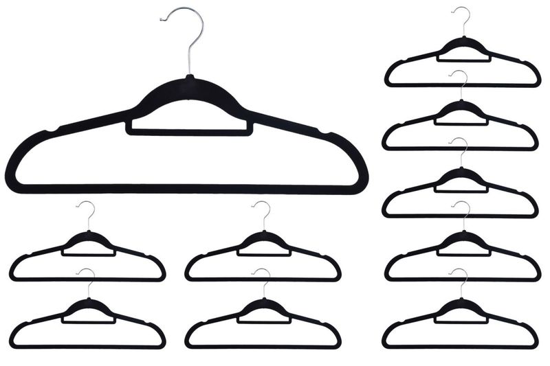 Wieszak welurowy MAXI komplet 100 szt czarny zdjęcie 1