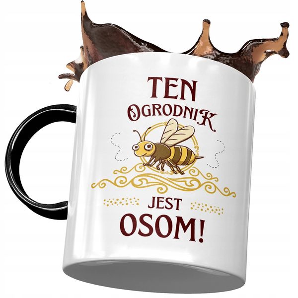 Kubek Czarny Dla Ogrodnika Ten Ogrodnik Jest Osom Z Nadrukiem Ze Zdjęciem zdjęcie 1