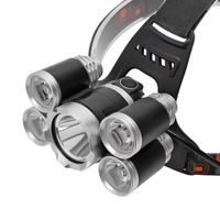 Latarka czołowa 5 LED XM-L T6 + 4R5 światło ostrzegawcze z tyłu