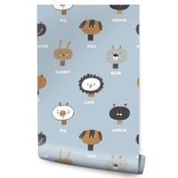 Tapeta Do Pokoju Dzieci Kolorowe ZWIERZĄTKA Napisy