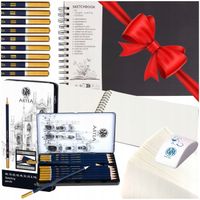 ZESTAW DO SZKICOWANIA RYSOWANIA SZKICOWNIK A4 OŁÓWKI 12SZT GUMKA NA PREZENT