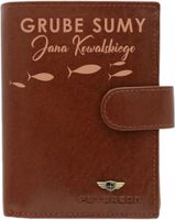 ZESTAW Portfel męski skórzany GRAWER prezent dla wędkarza z imieniem