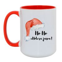 KUBEK "HO HO CHOLERA JASNA!" Wzór - Duży Biało-Czerwony 450 ml