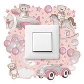 Naklejka Pod Kontakt Dla Dzieci Balony Misie Gwiazdy Samolot 20cm x 20cm