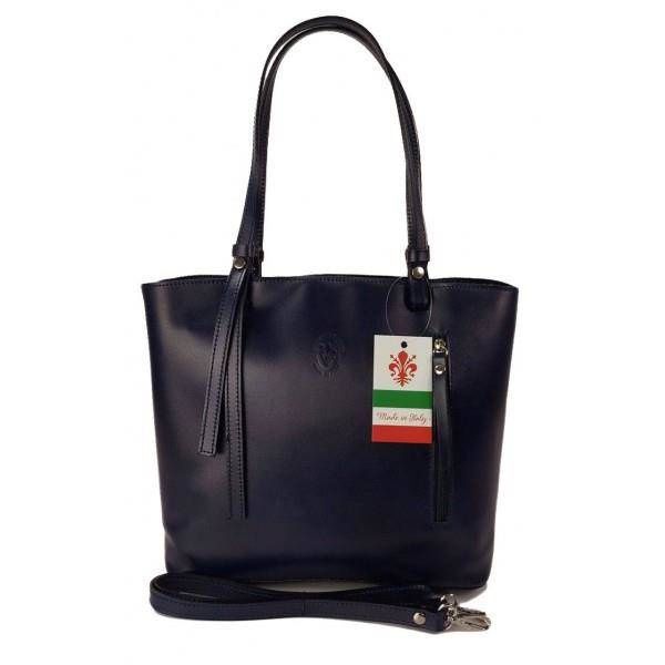 Torebka na ramię Vera Pelle ,Włoski skórzany kuferek format A4, Granatowa KM446BS zdjęcie 1