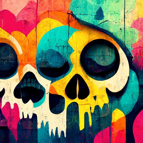 Fototapeta Młodzieżowa GRAFFITI Czaszkami Abstrakcja 90cm x 60cm zdjęcie 6