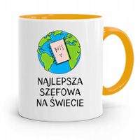 Kubek Żółty Prezent Dla Szefa Najlepszy Szefowa Z Nadrukiem Ze Zdjęciem