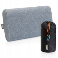 Poduszka podróżna, turystyczna pianka memory JOHNNY ADVENTURE SZARA + worek