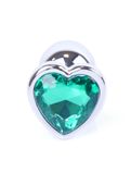 Plug-Jewellery Silver  Heart PLUG- Green
