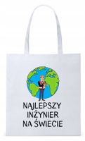 Torba Biała Eco Shopper Dla Inżyniera Prezent Z Nadrukiem Ze Zdjęciem