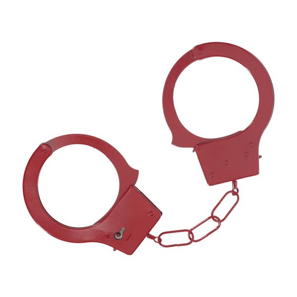 Classic Metal Handcuffs - Red zdjęcie 1