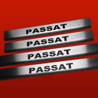 Listwa progowa VOLKSWAGEN PASSAT B8 Stal nierdzewna 304 mat z czarnymi lite