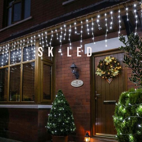 KURTYNA ŚWIETLNA 200 LED 9,5m SOPLE GIRLANDA LED BIAŁA ZIMNA PROGRAMATOR na Arena.pl