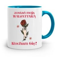 Kubek Błękitny Na Walentynki Zostań Moją Prezent Z Nadrukiem Ze Zdjęciem