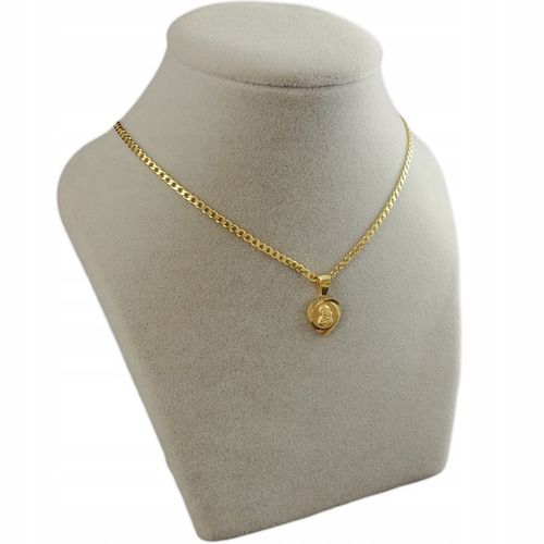 ZŁOTY ŁAŃCUSZEK Z MEDALIKIEM SREBRO 925/585 NA KOMUNIĘ CHRZEST GRAWER na Arena.pl