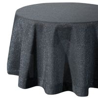 Obrus zdobiony kantą i srebrną nicią okrągły STELLA 180 cm czarny