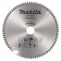 MAKITA Tarcza Piła do cięcia ALUMINIUM MDF PVC 216x30 80 Zębów D-81452