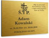 TABLICZKA NAGROBNA NAGROBKOWA ALUMINIOWA DIBOND UV srebrna złota 40x30 cm
