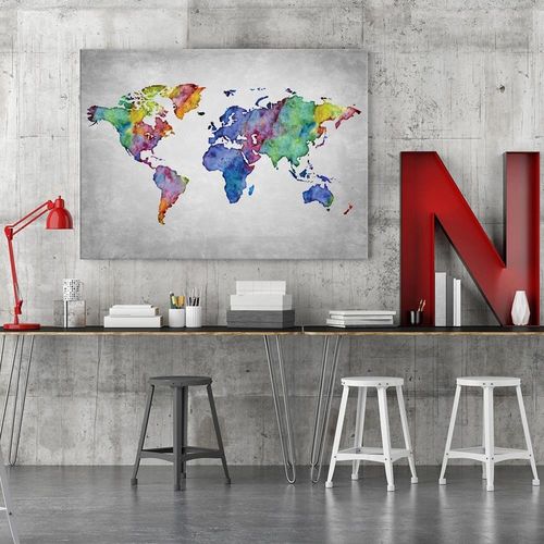 Obraz na płótnie - Canvas, Wielobarwna mapa świata 60x40 na Arena.pl