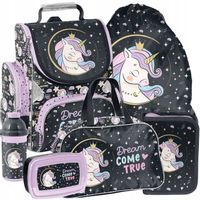 TORNISTER szkolny PASO JEDNOROŻEC PLECAK - klasa 1-3 -ZESTAW 6 el.