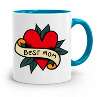 Kubek Błękitny Dla Mamy Matki Best Mom Prezent Z Nadrukiem Ze Zdjęciem