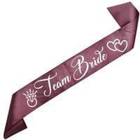 Team Bride - szarfa ciemno-różowozłota z białym nadrukiem