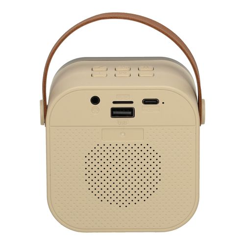 Zestaw Karaoke Głośnik Bluetooth Przenośny + 2 Mikrofony LED USB Beżowy na Arena.pl