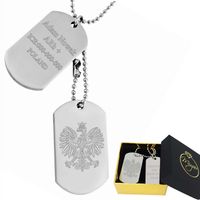 Nieśmiertelnik z Grawerem x2 Męski, Stal Chirurgiczna Grawer