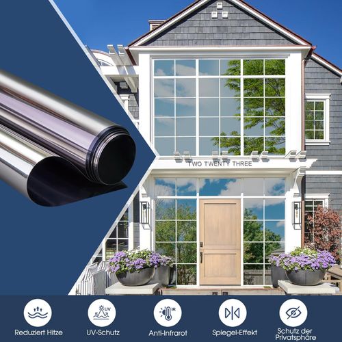 Folia Okienna Lustrzana Samoprzylepna 44,5x200 cm UV Termoizolacyjna na Arena.pl