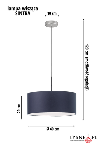 Granatowy zwis SINTRA  fi- 40cm E27 na Arena.pl