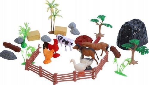 FARMA FIGURKI ZWIERZĘTA WIEŚ DUŻY ZESTAW W POJEMNIKU GOSPODARSKIE ZAGRODA M na Arena.pl