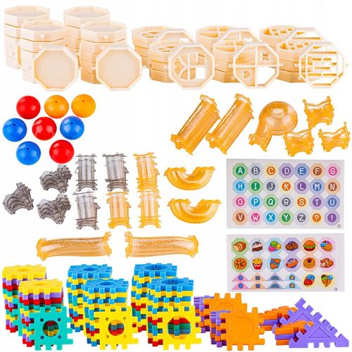 Klocki Wafle Konstrukcyjne Tor Kulkowy Kulodrom Dla Kulek Naklejki 226 Elem na Arena.pl