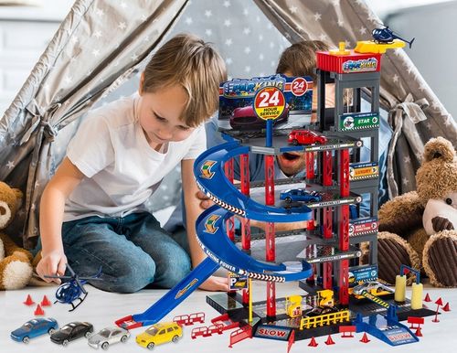 GARAŻ WIELOPOZIOMOWY PARKING SAMOCHODOWY AUTA HELIKOPTER Z WINDĄ DLA DZIECI na Arena.pl