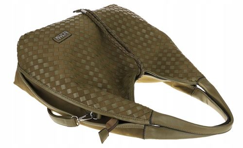 Torebka damska worek na ramię A4 elegancka pleciona pojemna CC6592 Zielona na Arena.pl