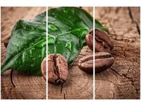 60 90CM OBRAZ 3 ELEM ZIARNA KAWY DESCE DRUK PŁÓTNO RAMA