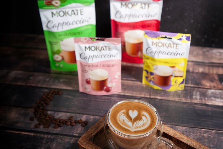 Kawa Cappuccino Instant Vending Orzech Laskowy Duże Opakowanie 1KG MOKATE zdjęcie 10